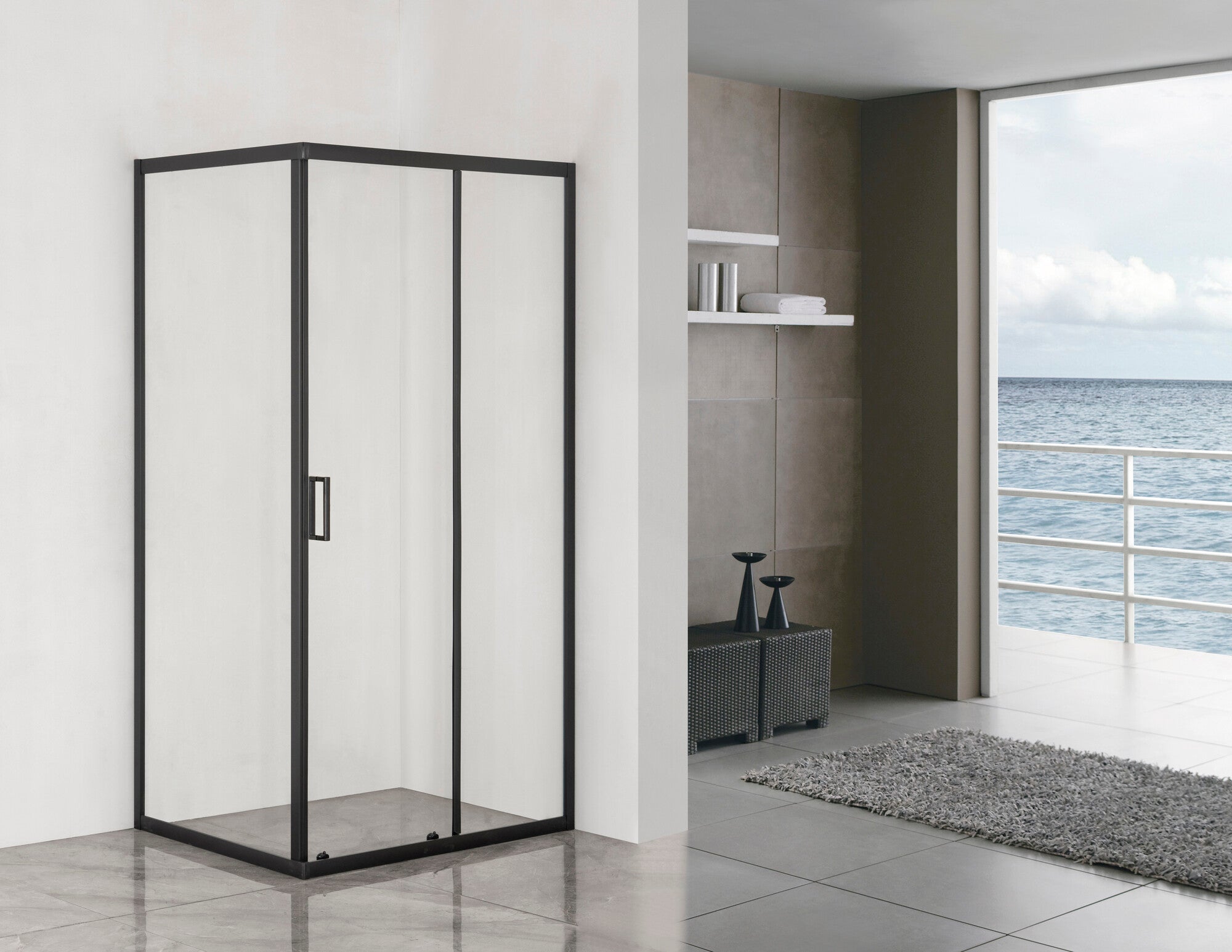 Kabina prysznicowa Aveeo Luftiga 120x80 cm czarna 1