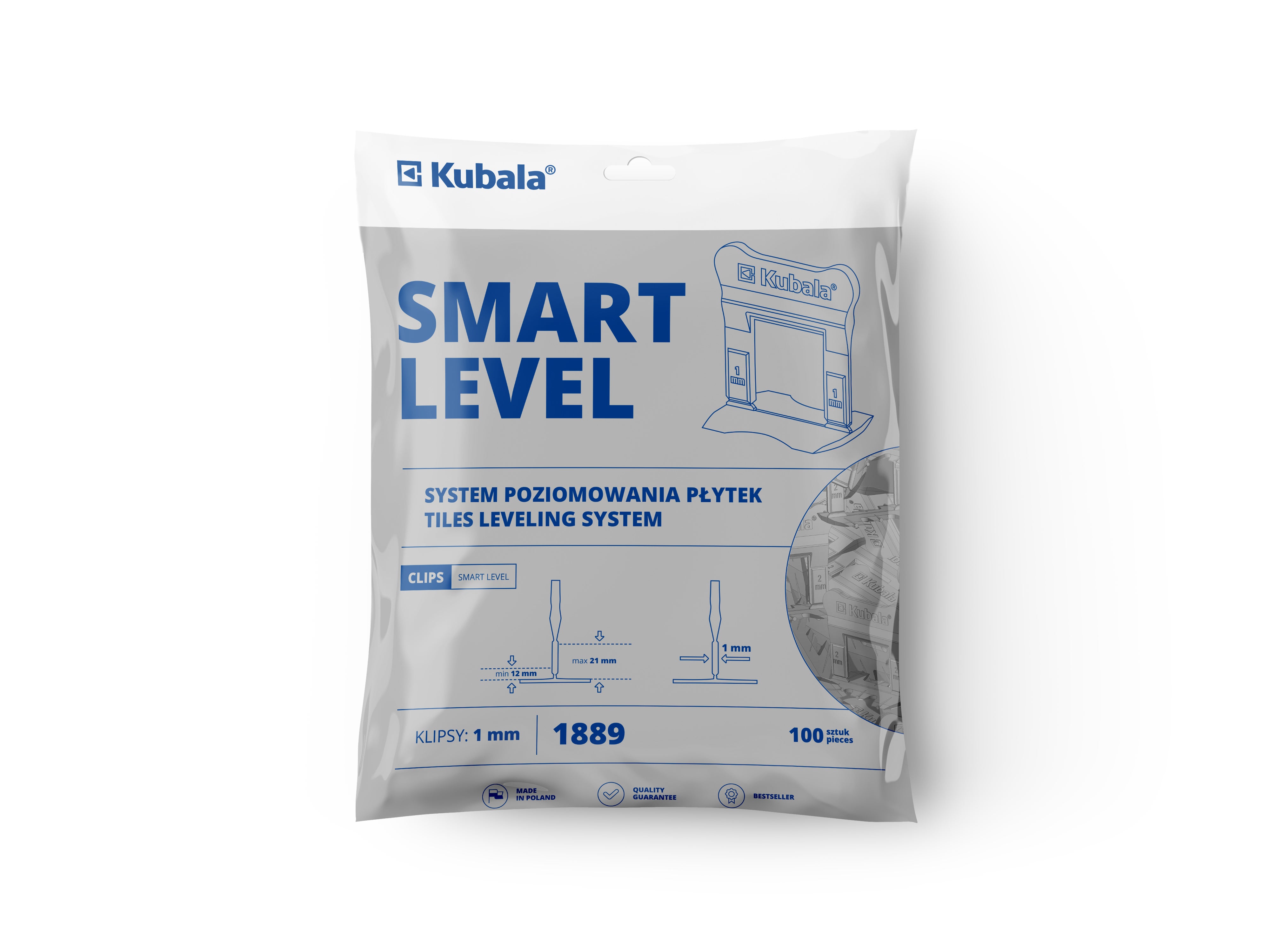 Klipsy Smart Level Kubala 1 mm, 100 szt. 1