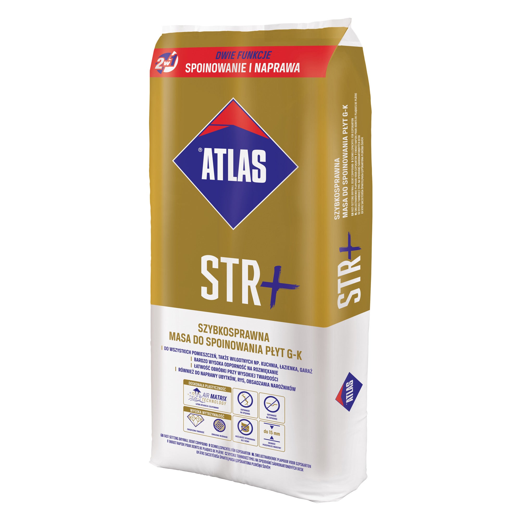 Szybkosprawna masa do spoinowania płyt g-k Atlas STR+ 20 kg 