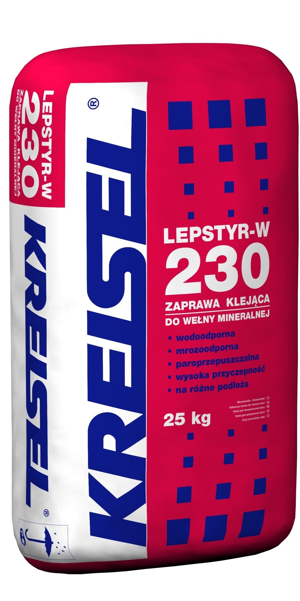 Zaprawa klejąca do wełny mineralnej Kreisel Lepstyr-W 230 25 kg 1