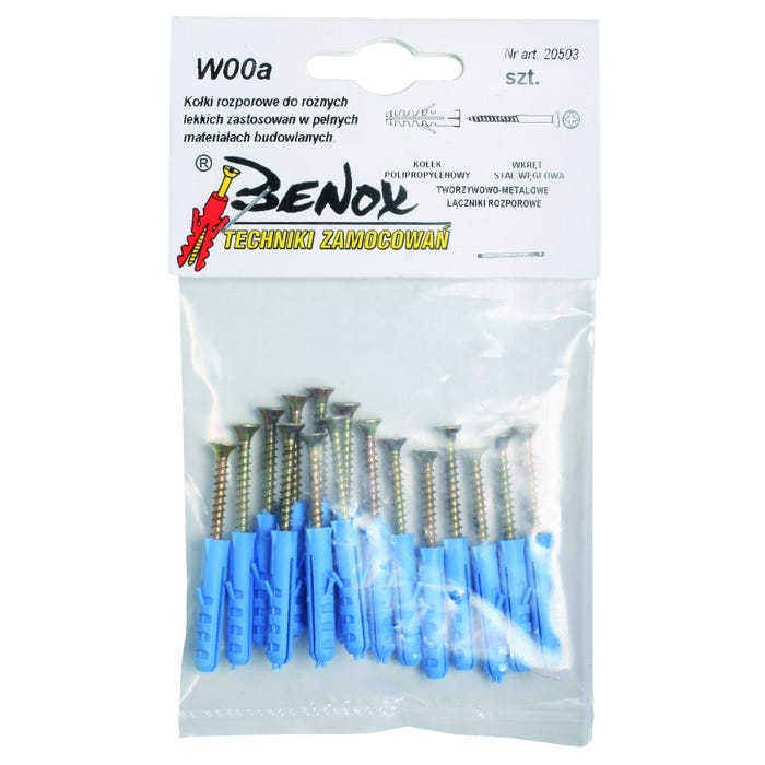 Kołek rozporowy 8x40 mm z wkrętem 4.0x45 mm (10 szt.)