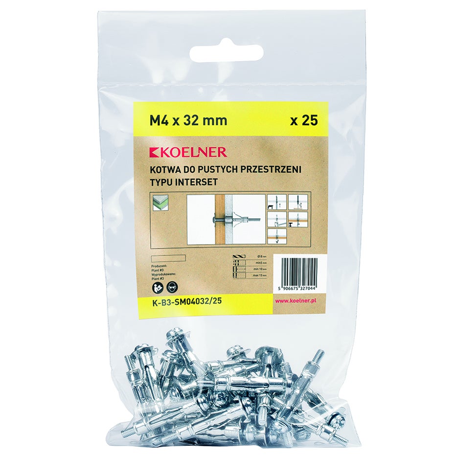 Kotwa do pustych przestrzeni 4.0x32 mm (25 szt.)  1