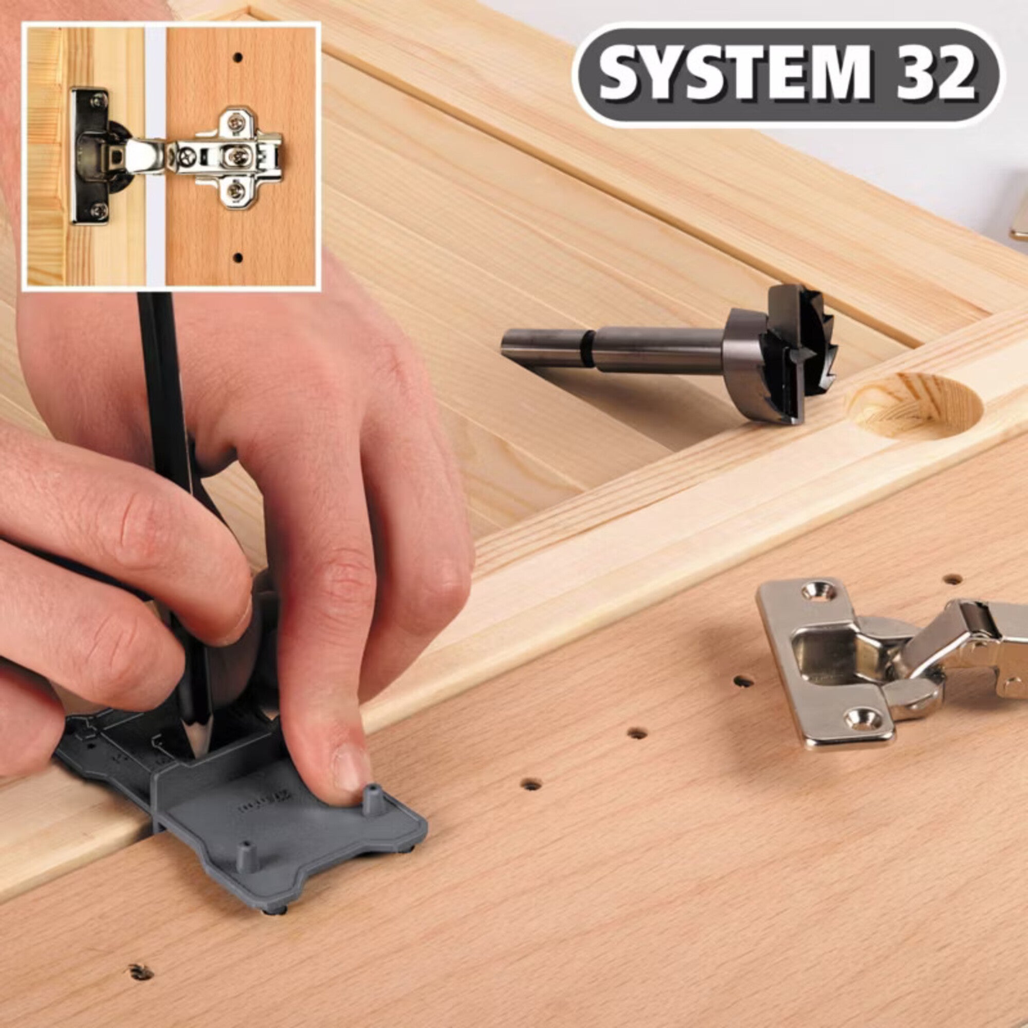 Wiertło Forstner 35mm + szablon WOLFCRAFT 1