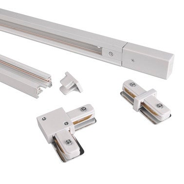 Zestaw szynoprzewodów 1-fazowy PARIS 6x GU10, 2x szynoprzewód 1m, łącznik prosty+kątowy, kolor biały 4