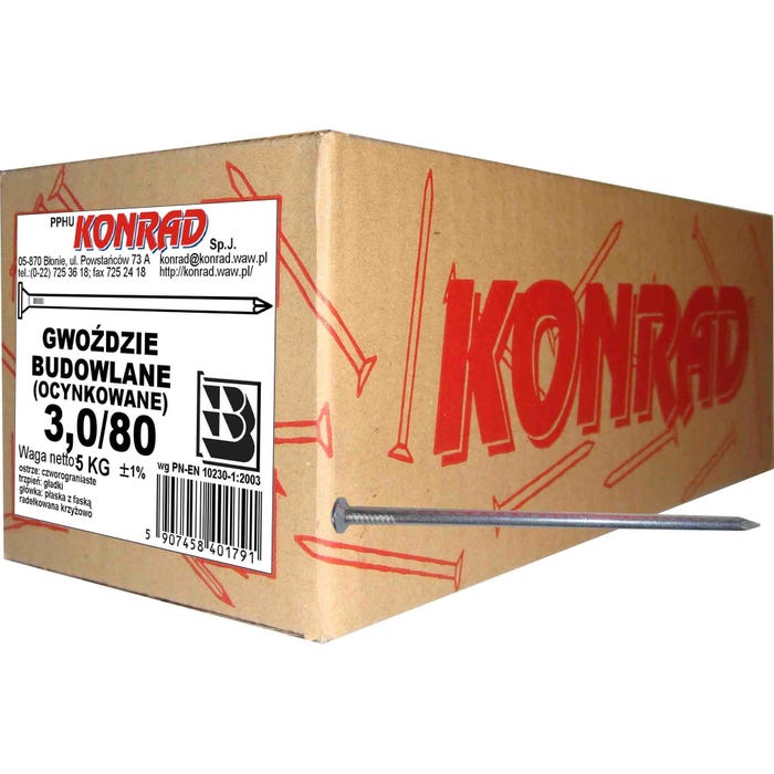 Gwóźdź budowlany 3.0x80 mm (5 kg)