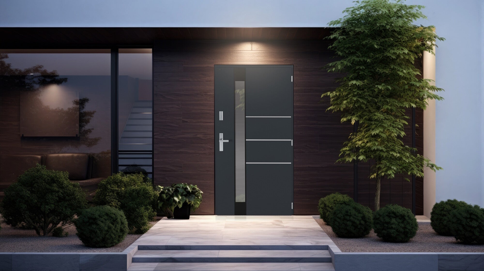 Drzwi zewnętrzne Nex Vitre szyba stopsol antracyt (RAL 7016) 90 prawe 1