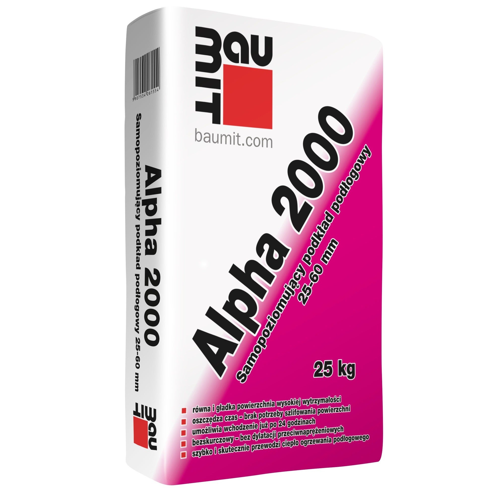Podkład podłogowy Baumit Alpha 2000, CA-C20-F5 25 kg, samopoziomujący, 25-60 mm 1