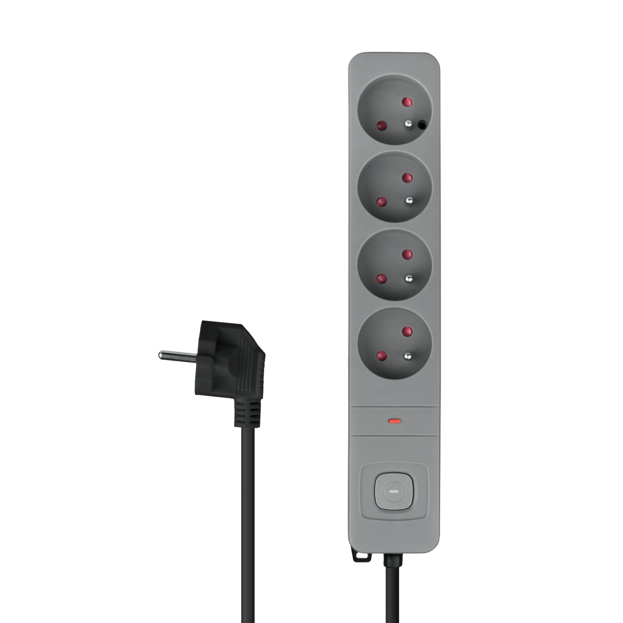 Listwa przeciwprzepięciowa 3m 4 gniazda z uziemieniem, szara 3