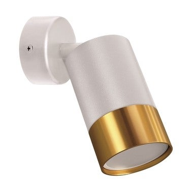 Lampa ścienno sufitowa PUZON 1xGU10, kolor biało-złoty, kinkiet, obrotowy