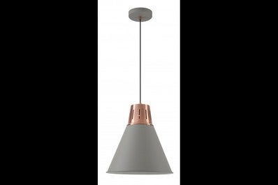 Oprawa sufitowa GIANNI L 1x E27, szaro-złoty, średnica 32cm, materiał metal