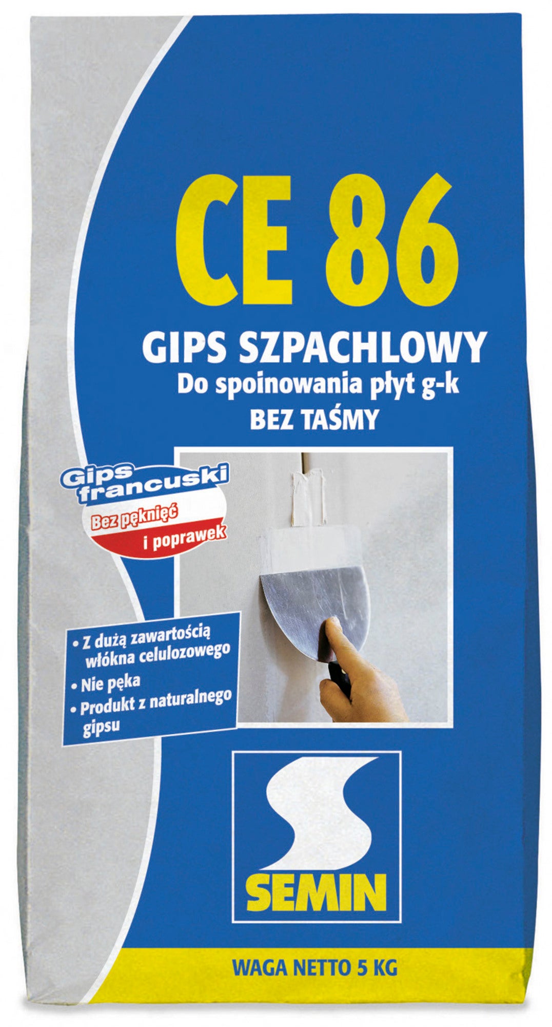 Gips szpachlowy do spoinowania płyt g-k Semin CE 86 5 kg
