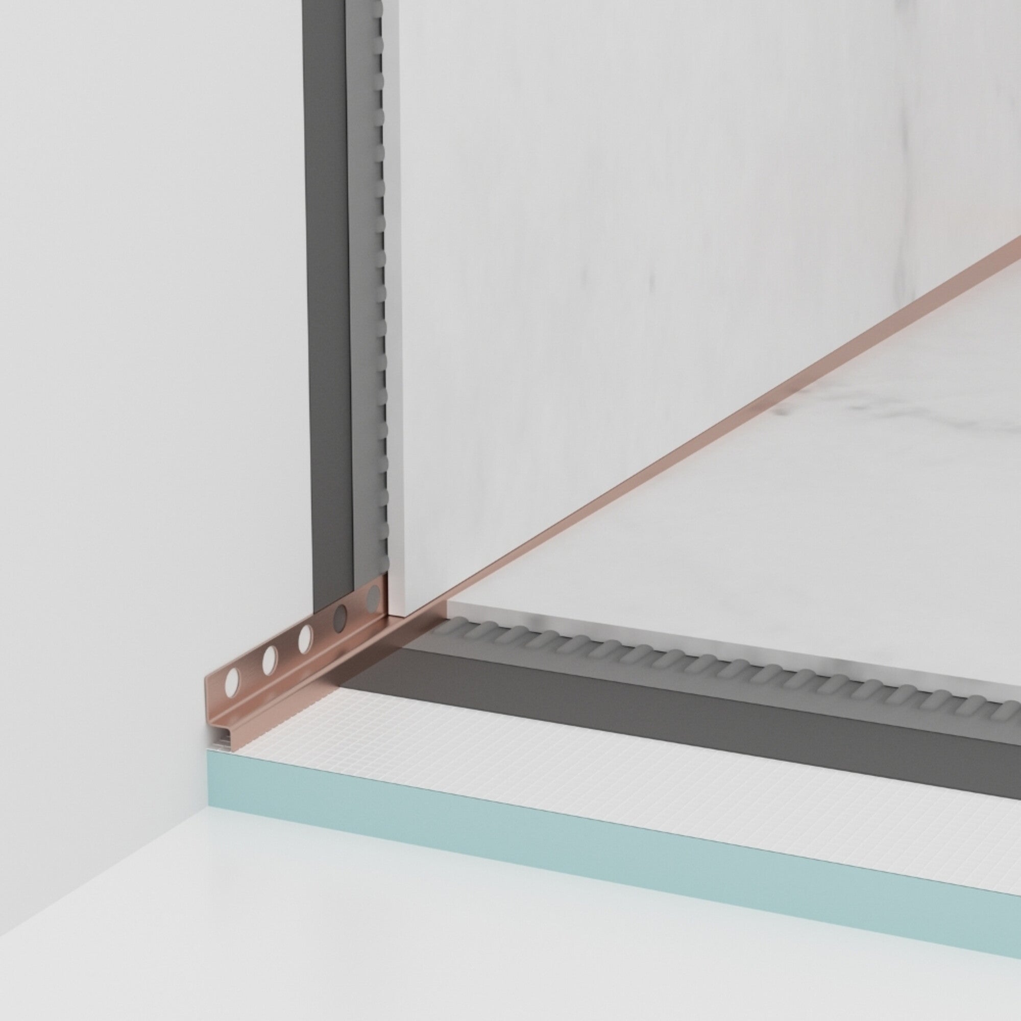 Listwa spadkowa przyścienna lewa 170 cm miedziana 2