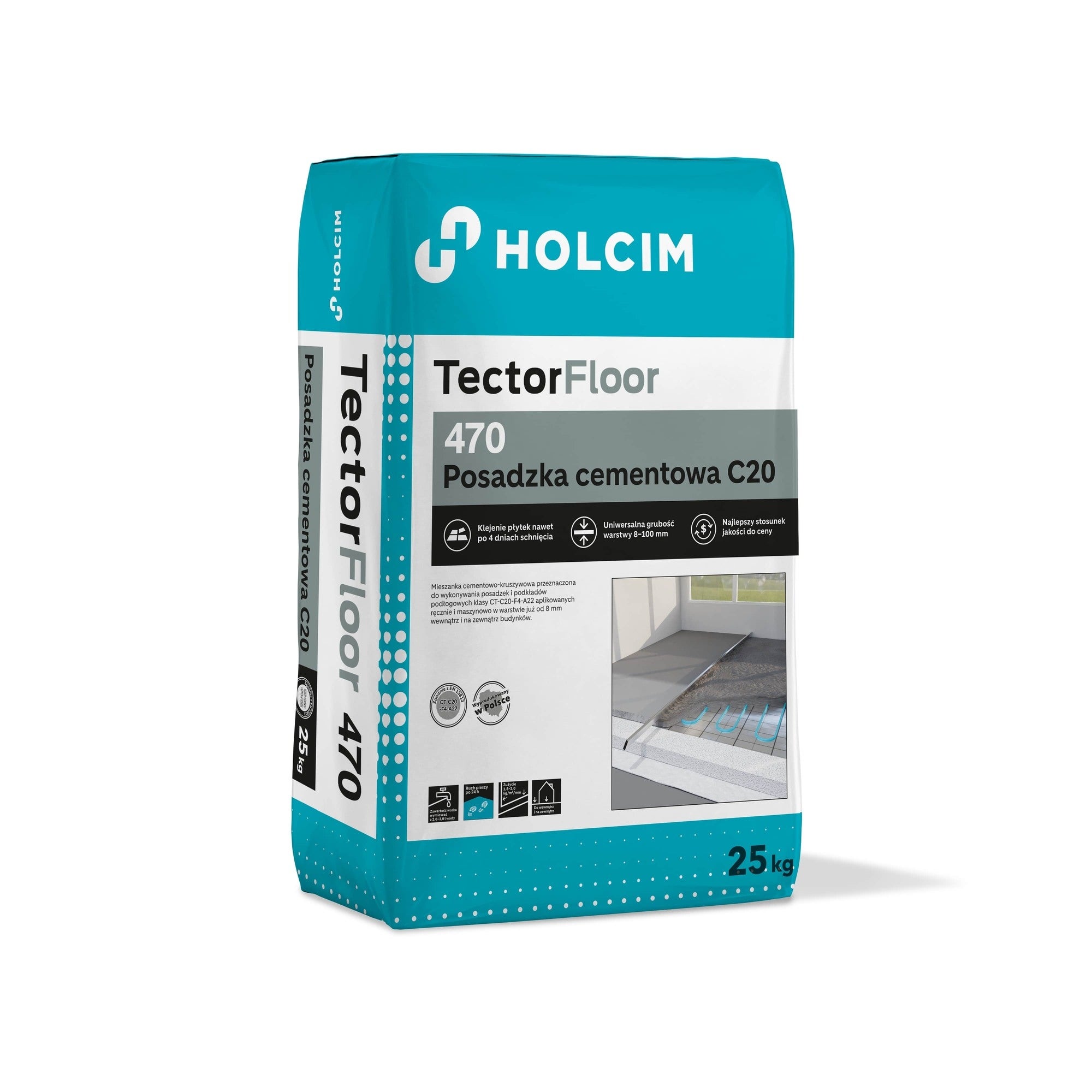 Posadzka cementowa Holcim Tectofloor 470 25 kg