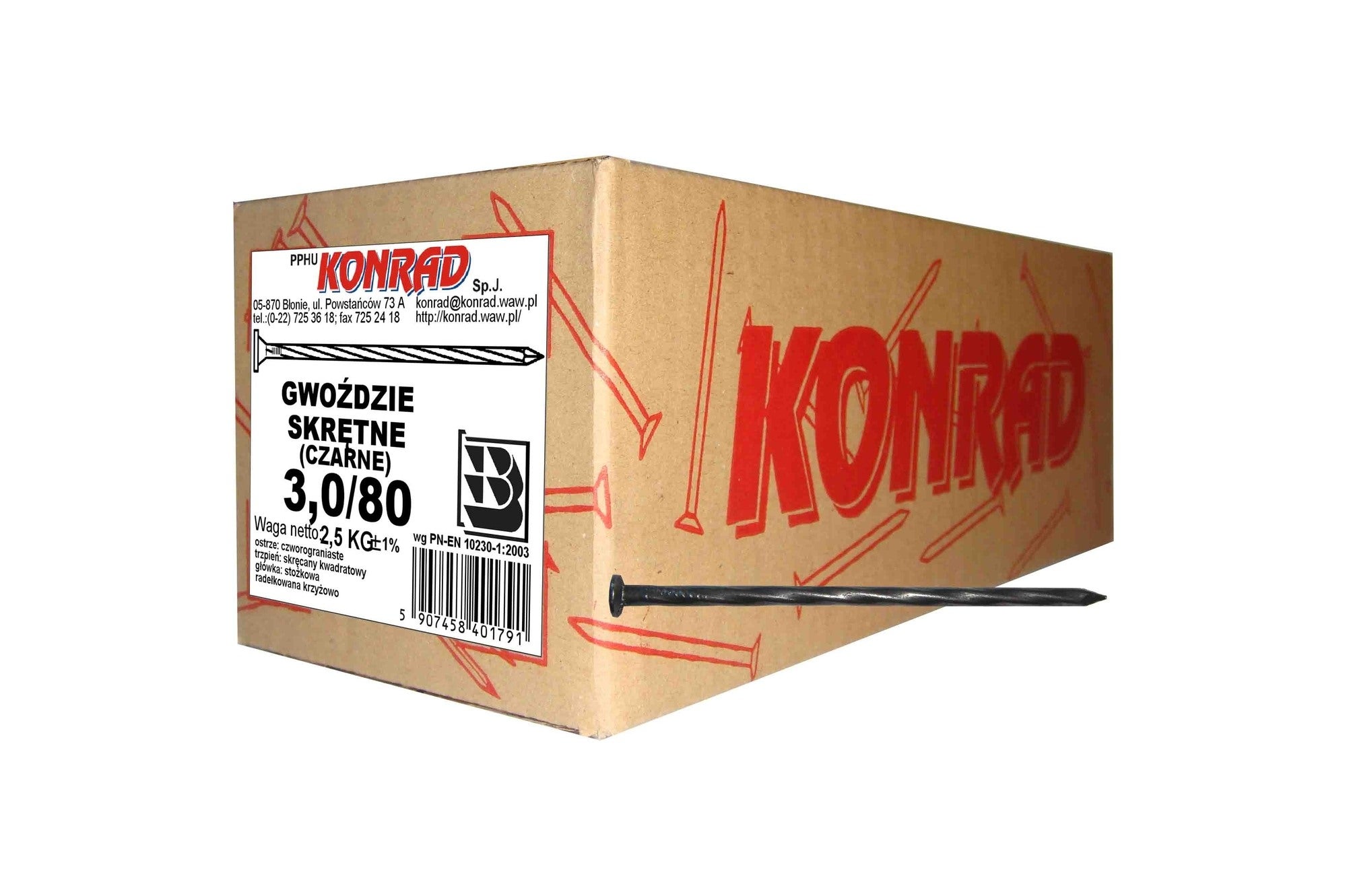 Gwóźdź skrętny 3.0x80 mm (2.5 kg)