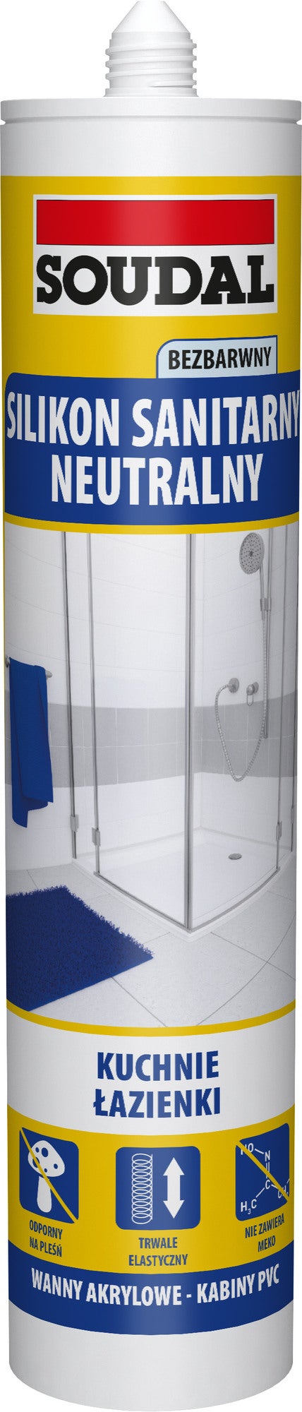 Silikon sanitarny Soudal bezbarwny 280ml 0