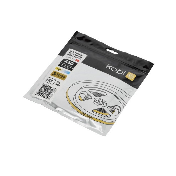 Taśma LED 12V COB 10W 950LM/M 3000K IP65 5m KO 8