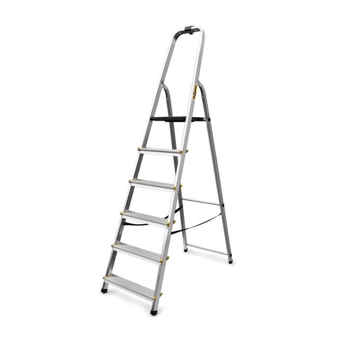 Drabina aluminiowa domowa 6 - stopniowa 150 kg + haczyk gratis