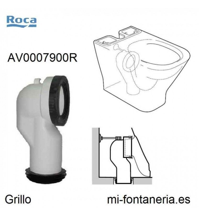 Kolanko do odpływu pionowego Roca AV0007900R 1