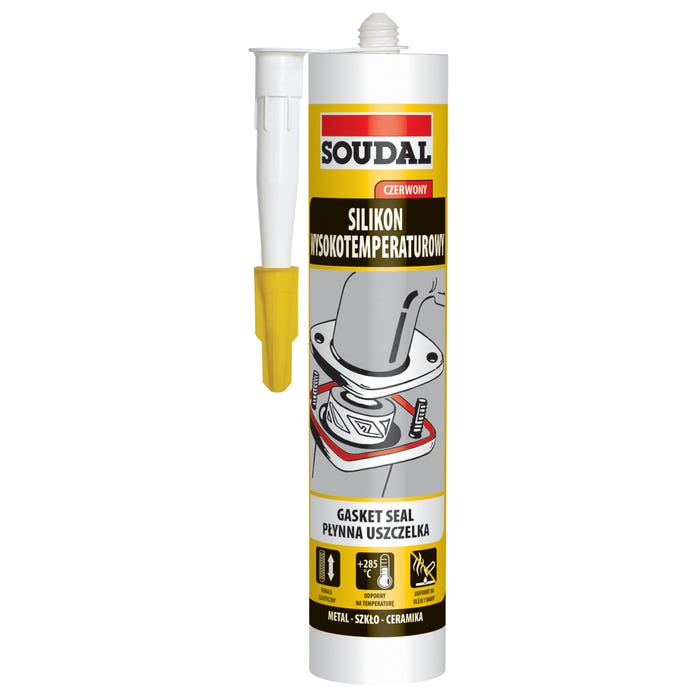 Silikon wysokotemperaturowy Soudal czerwony 280ml