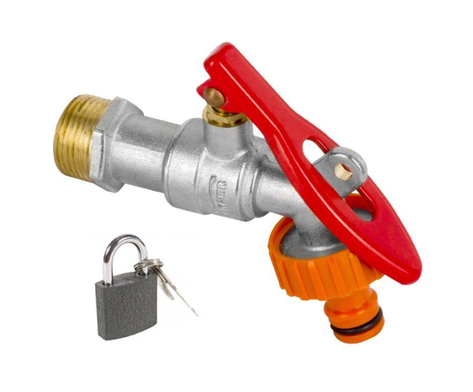 Zawór kulowy czerpalny z dławikiem i szybkozłączem 1/2" z kłódką