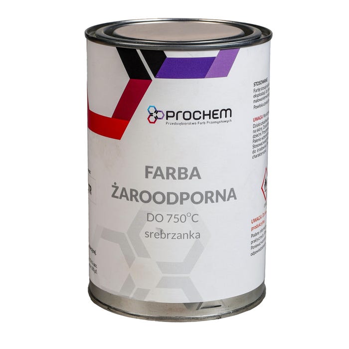 Srebrzanka farba żaroodporna do 750°C 10l