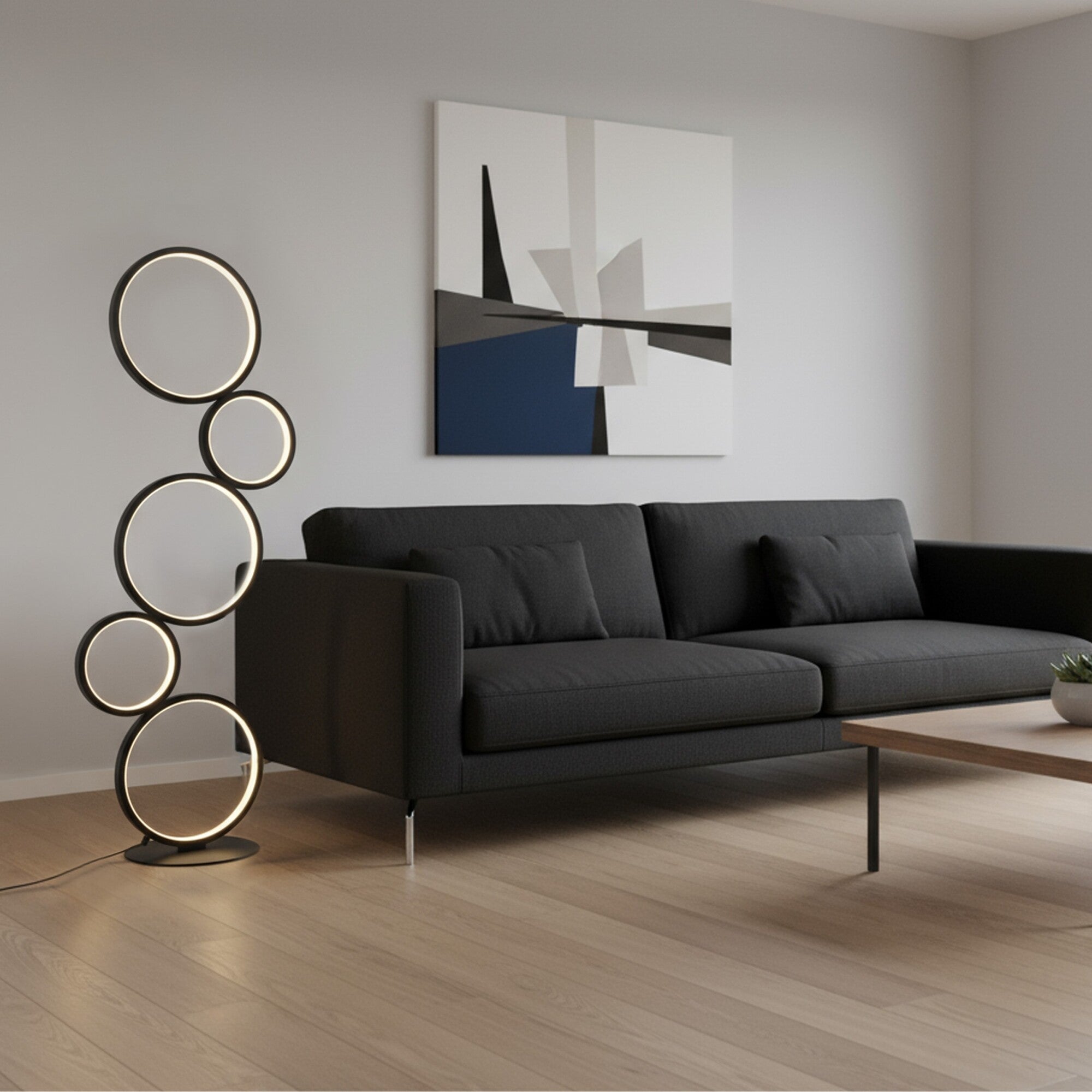 Lampa podłogowa LED Flamenco, czarna 3