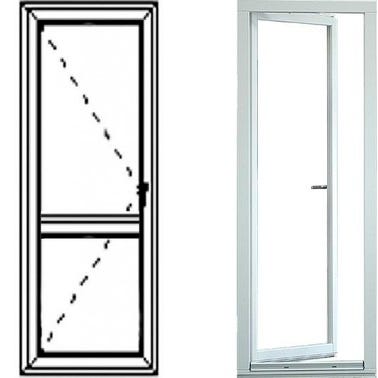 Okno balkonowe 3-szybowe PCV OB3 prawe 865x2095 mm białe