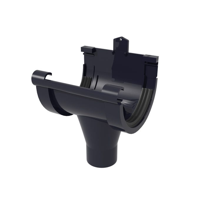 Lej spustowy centralny G125, grafitowy PVC Scala Plastics