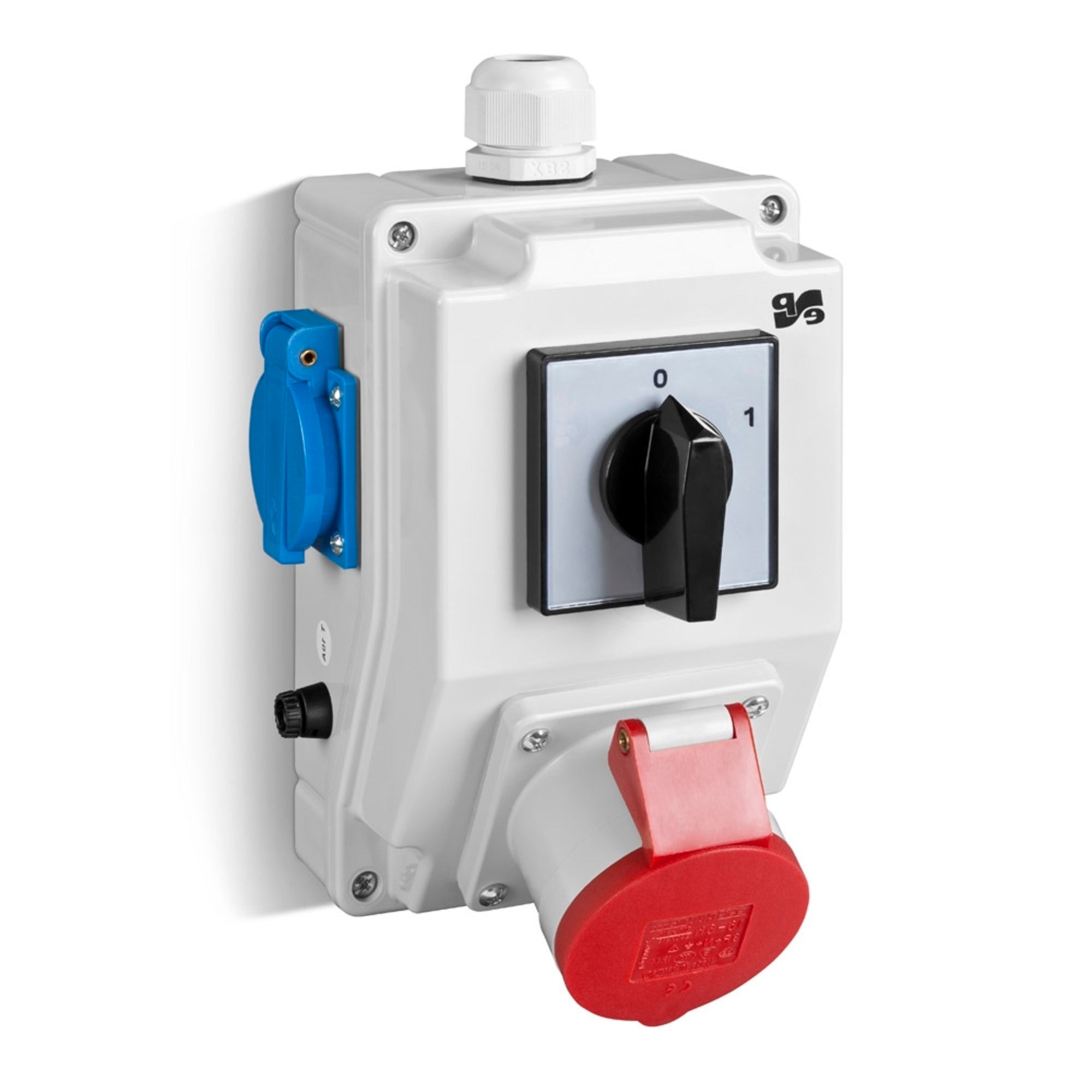 Rozdzielnica z wyłącznikiem 0-1 16A 3P+N+Z 400V, 2P+Z 230V 1