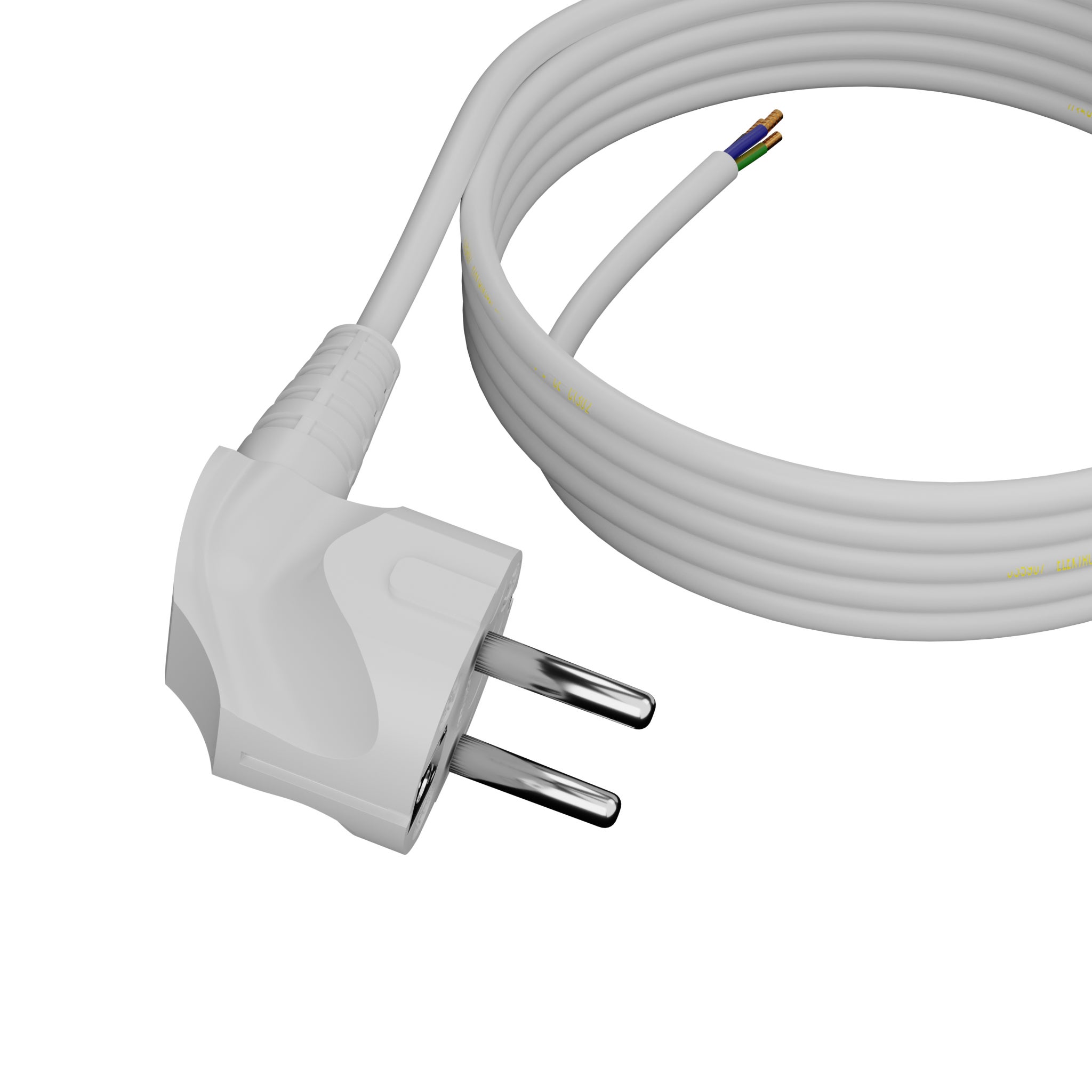 Przewód z wtyczką 3m 3x1 biały 2