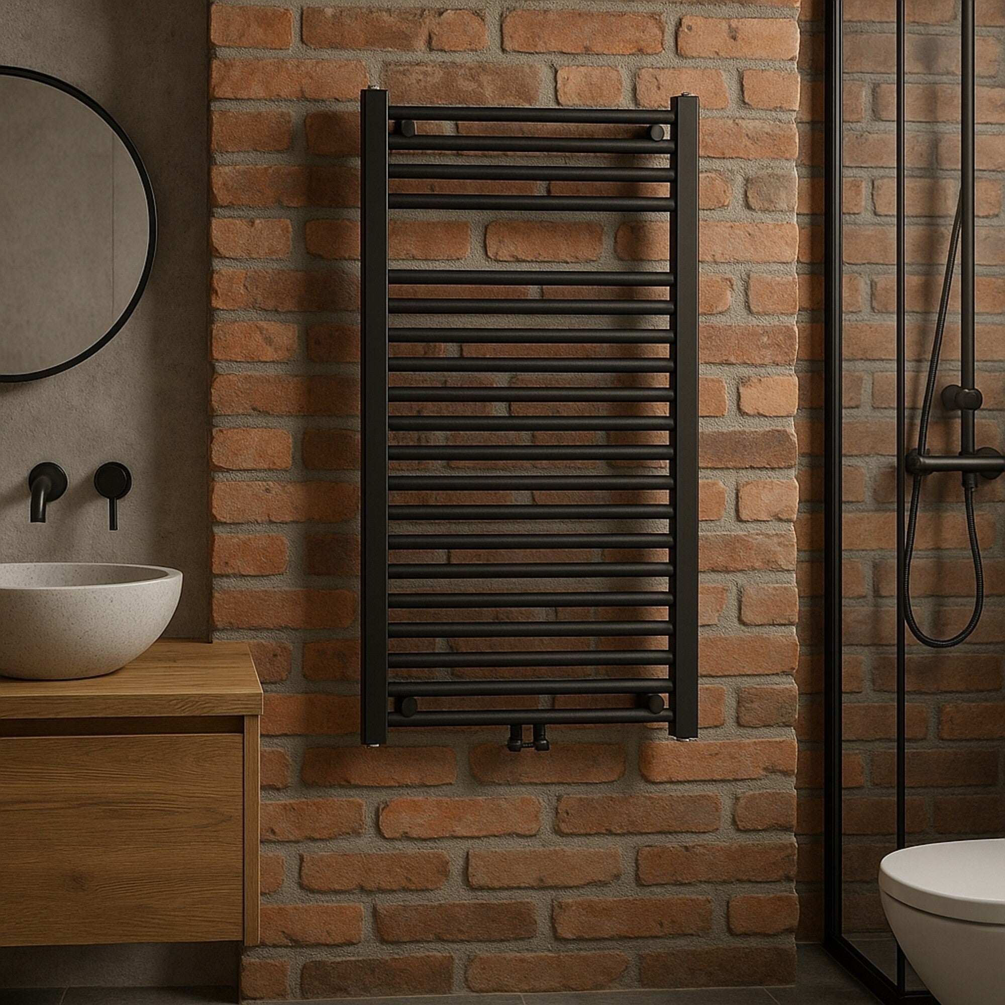 Grzejnik łazienkowy CARAT 940X550 417W czarny 3