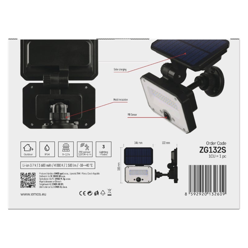 Naświetlacz solarny Spilo 1500lm 3600mAh IP54 9