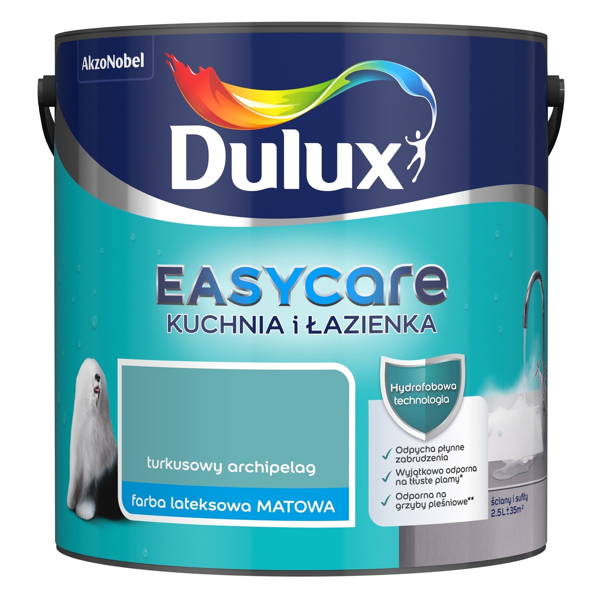 Farba Dulux EasyCare Kuchnia & Łazienka turkusowy archipelag 2,5l 1