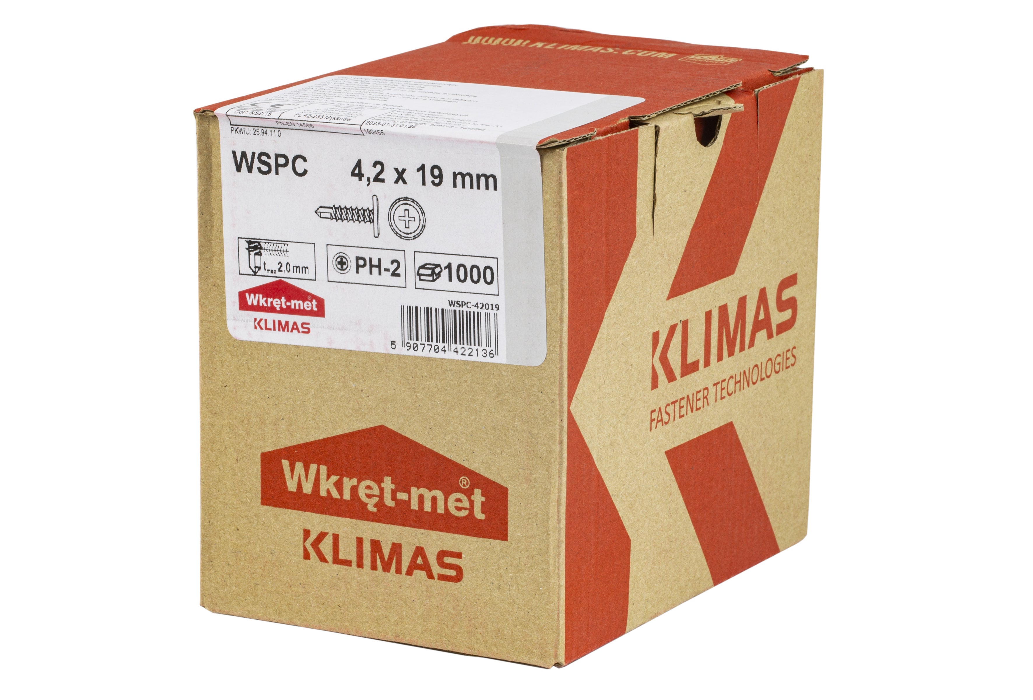 Wkręt samowiercący podkładkowy 4.2x19 mm (waga) 1