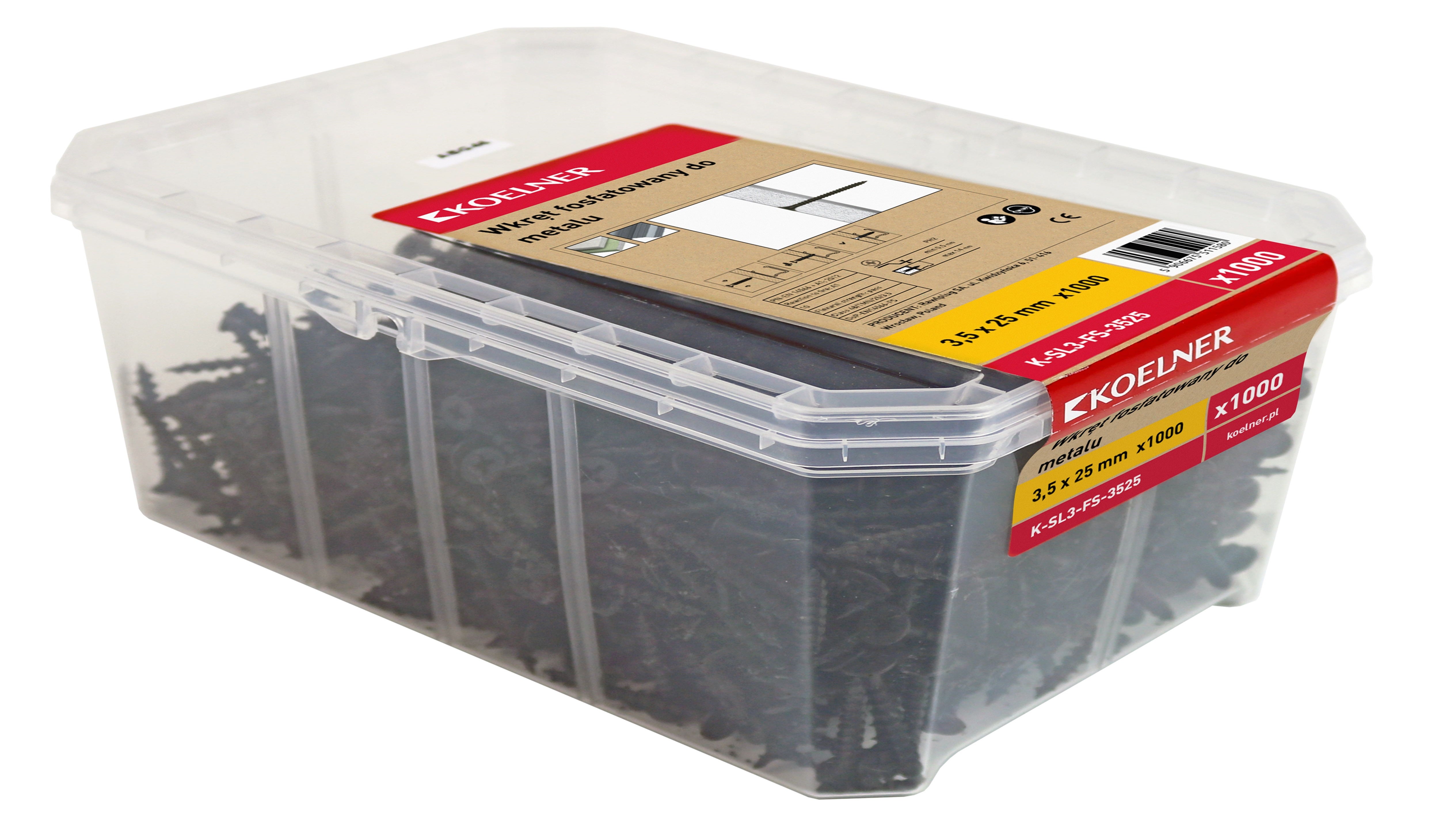 Wkręt fosfatowany do blachy 3,5x25 mm (1000 szt.) 2