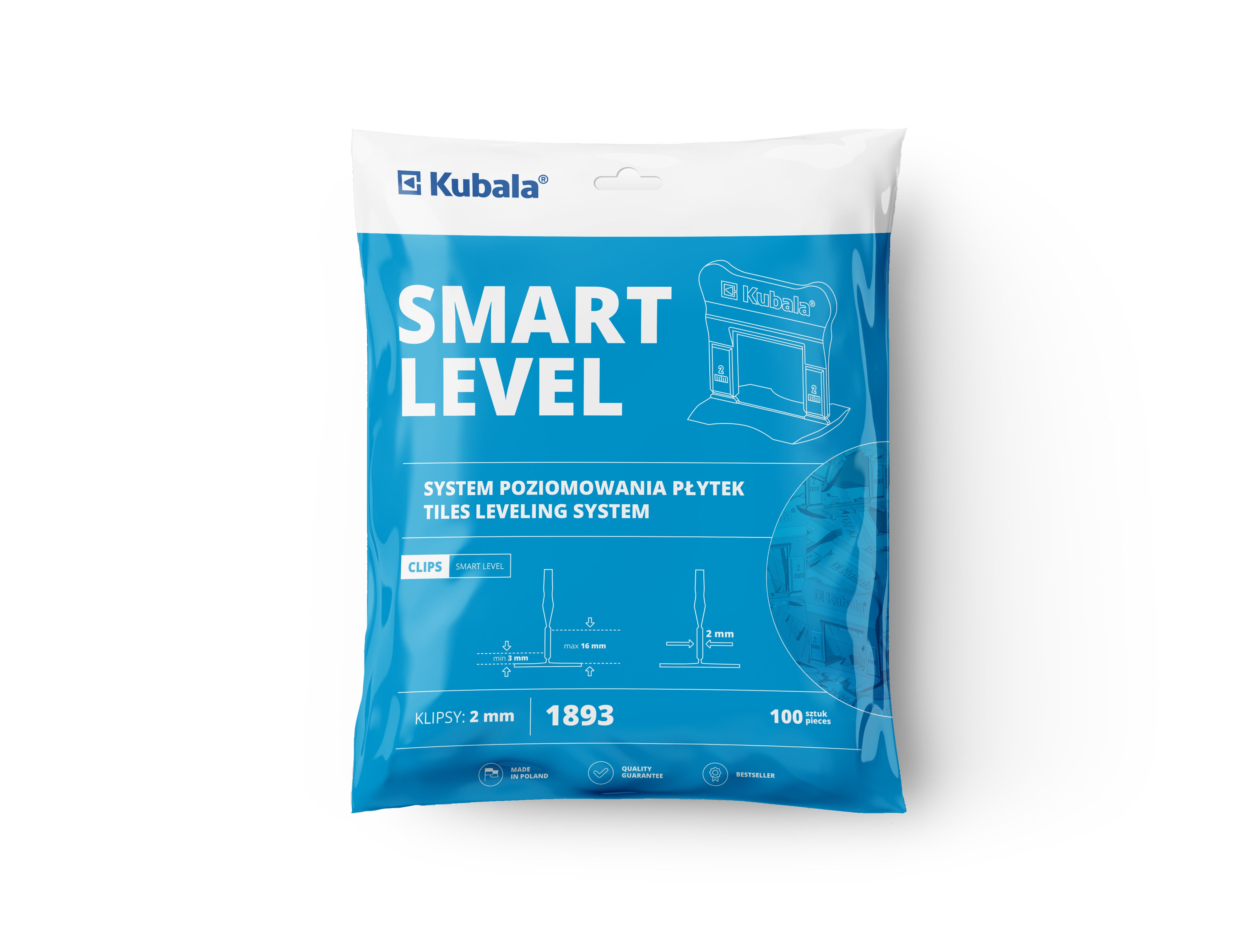 Klipsy Smart Level Kubala 2 mm, 100 szt. 1