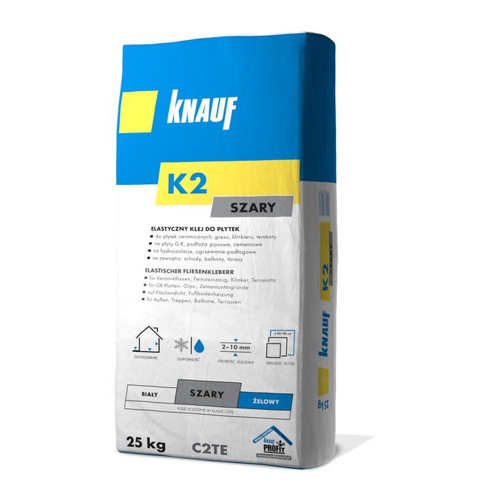 Klej do płytek elastyczny Knauf K2 szary 25 kg