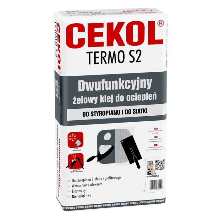 Zaprawa klejąco-zbrojąca do styropianu Cekol Termo S-2 25 kg