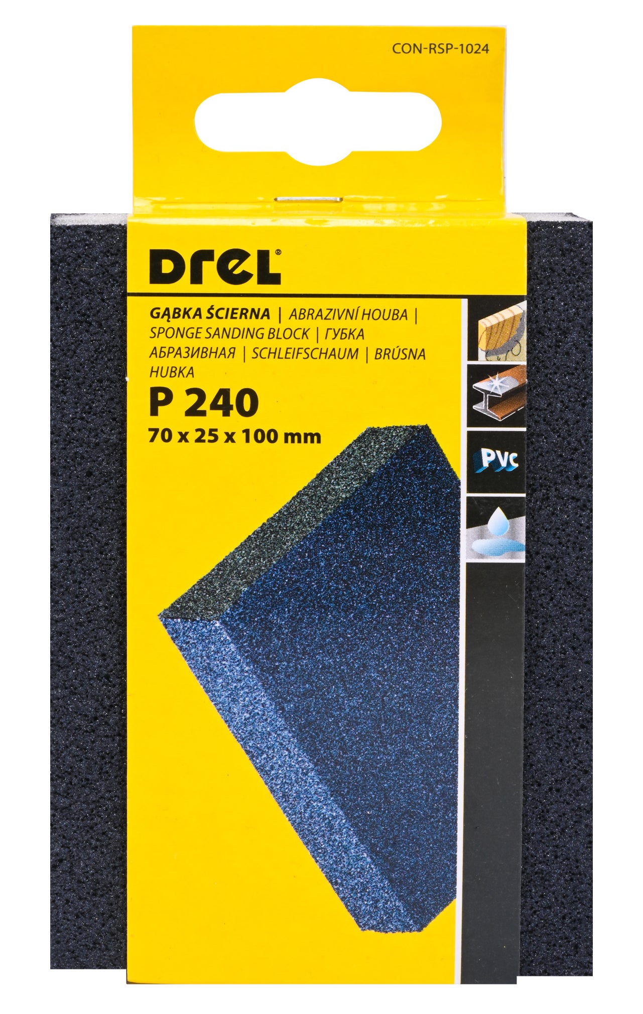 Gąbka ścierna 70x25x100 mm P240 1
