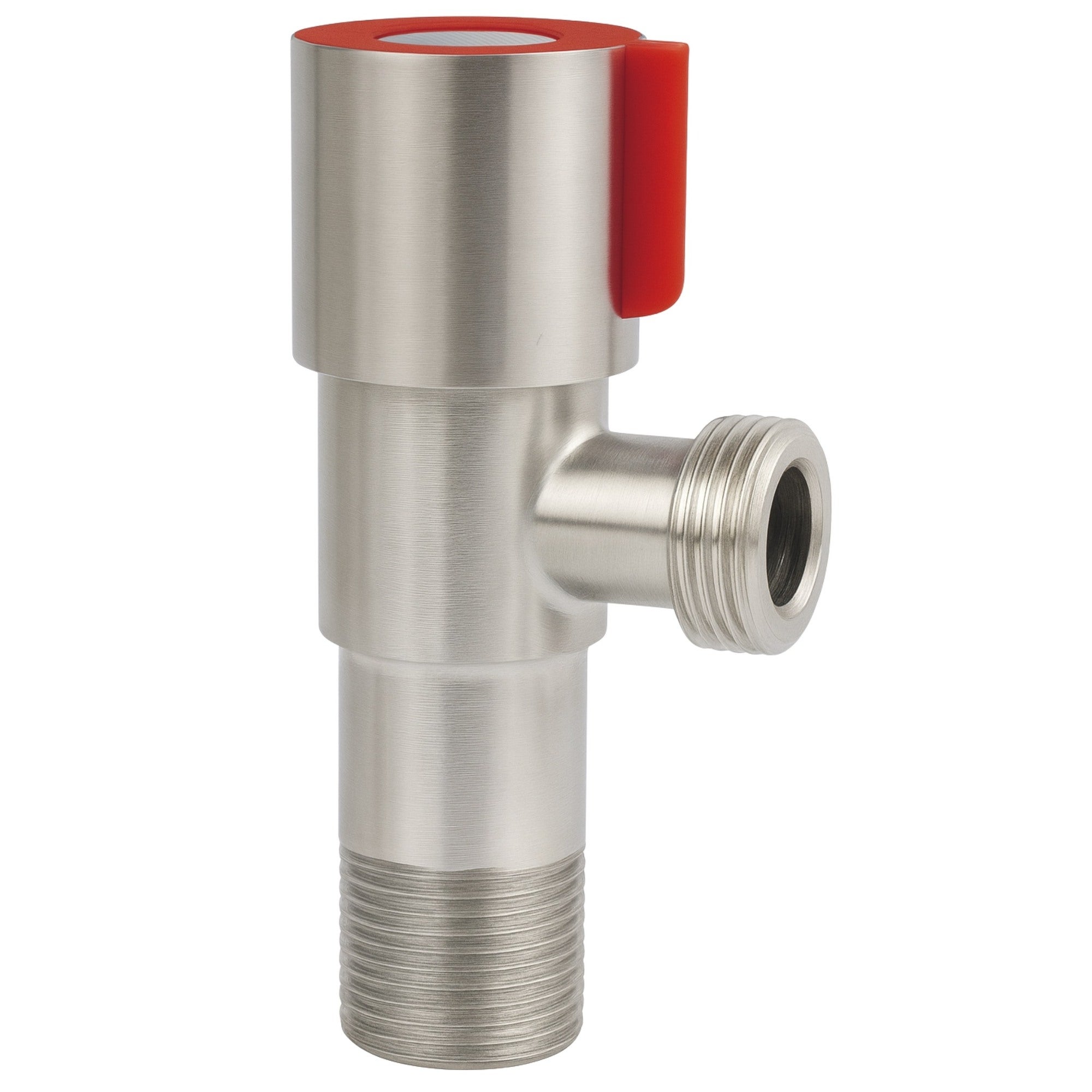 Zawór kątowy z głowicą ceramiczną 1/2x3/8 czerwony