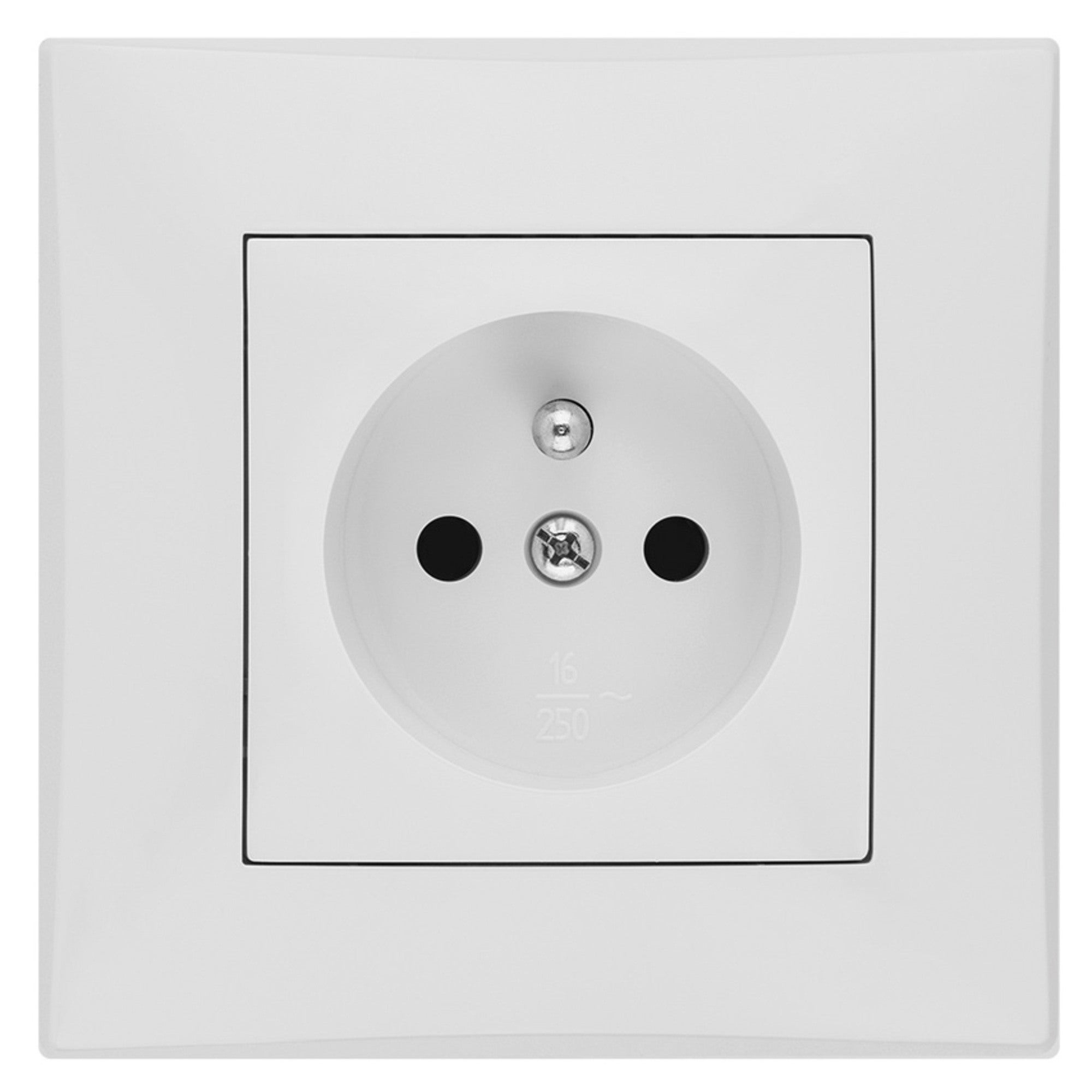 Elektroplast Lorente biały gniazdo pojedyncze z uziemieniem z ramką 1