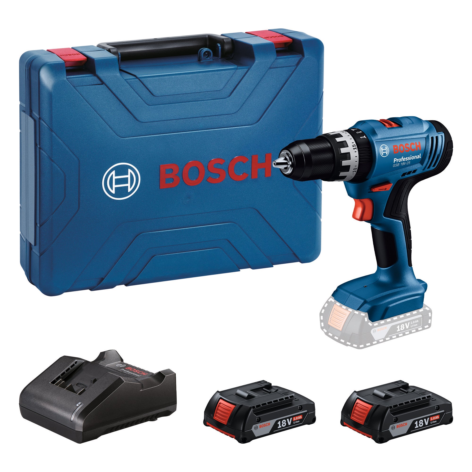 Wiertarko-wkrętarka akumulatorowa 18 V, BOSCH GBH 18V-25 0