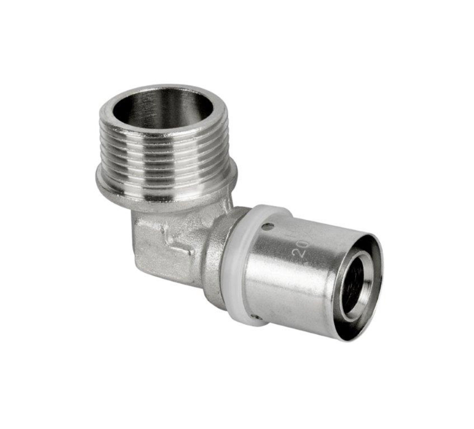 Pex Kolano zaciskowe 90° GZ 20 mm x 1/2"