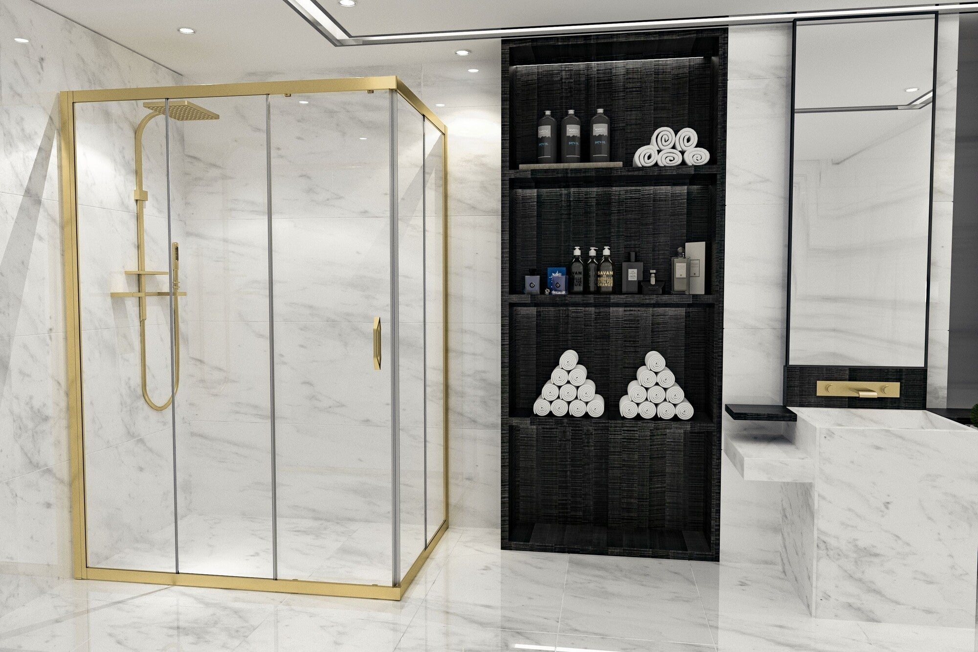 Kabina prysznicowa Durasan Flexi prostokątna zakres regulacji 73-90x105-140cm 1