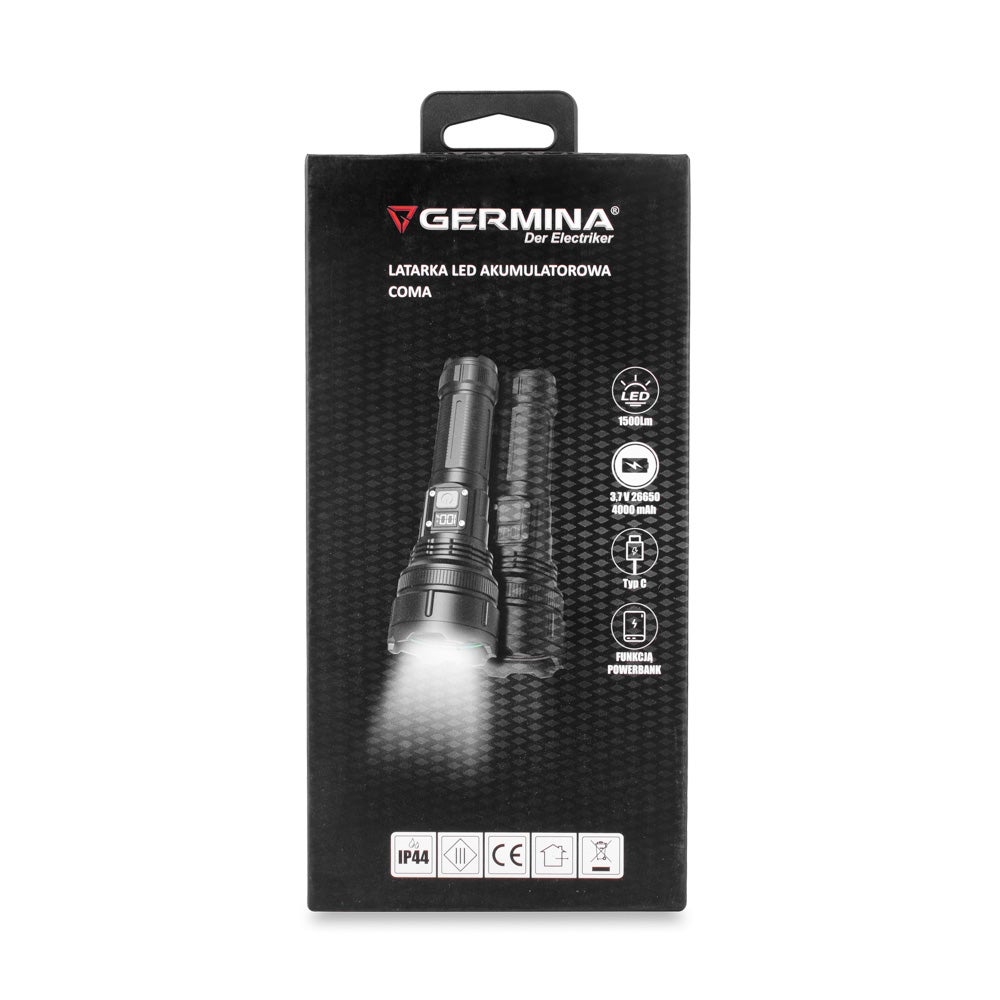 Latarka akumulatorowa Coma 1500lm 4Ah USB-C IP44 1