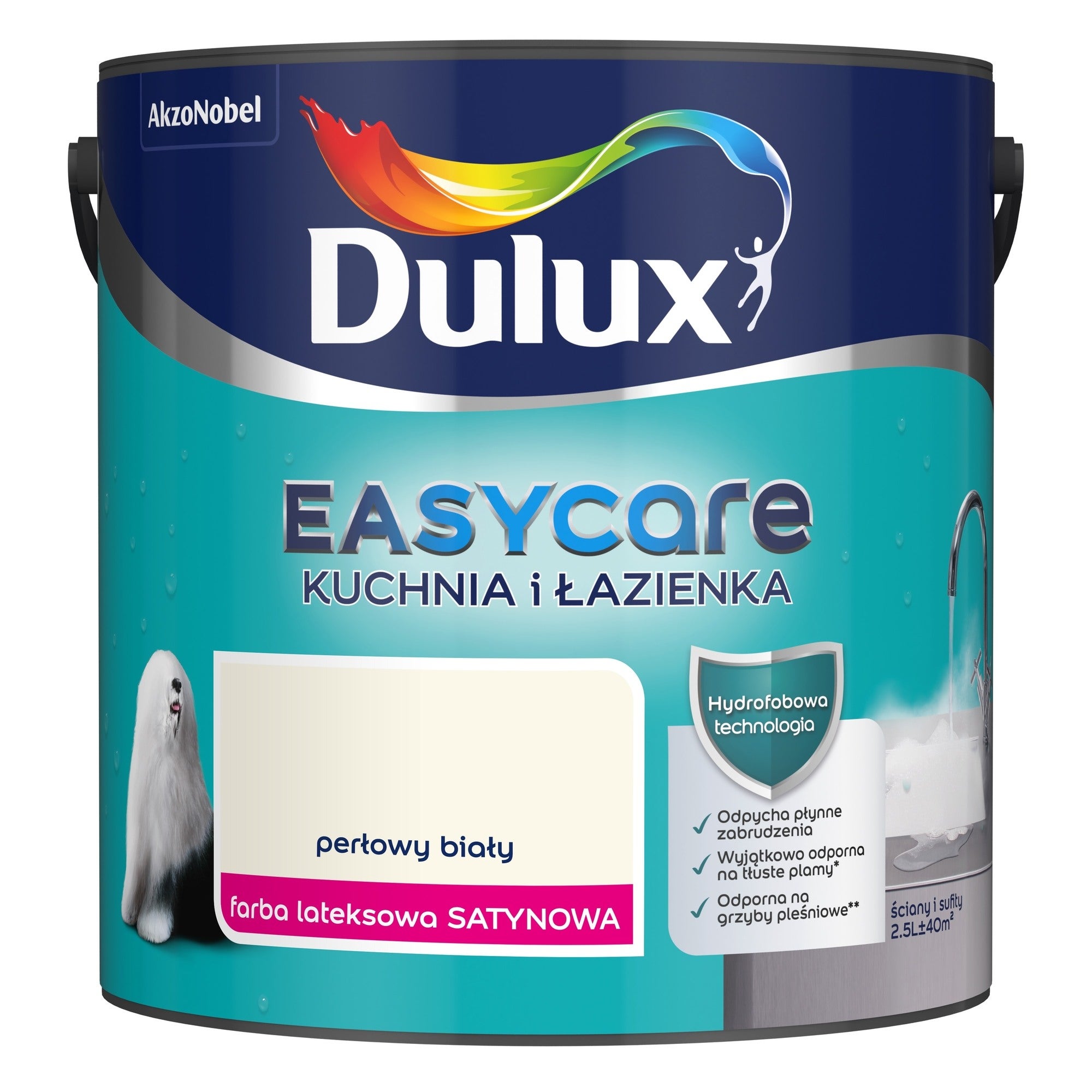 Farba Dulux EasyCare K&L Perl. Biały sat 2,5l