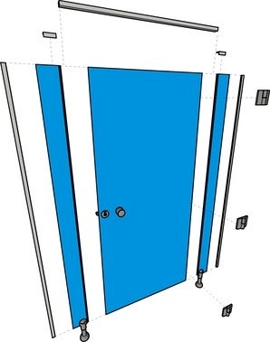 Front prawy kabiny sanitarnej HPL System Basic 2