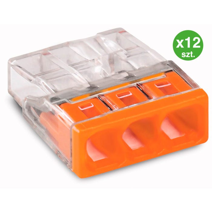 Szybkozłączka mini Wago 3x2,5 mm2 12szt