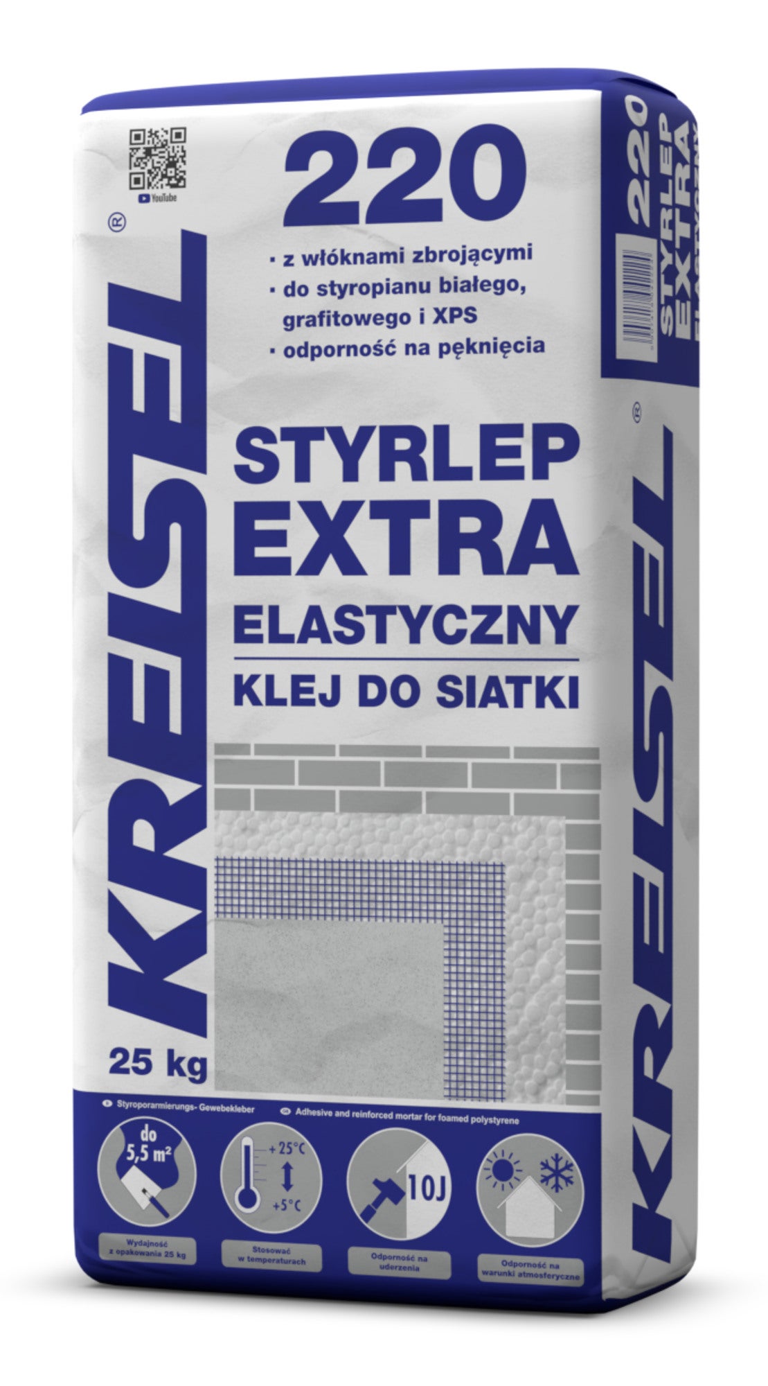 Zaprawa klejąco-zbrojąca do styropianu Kreisel Styrlep 220 25 kg