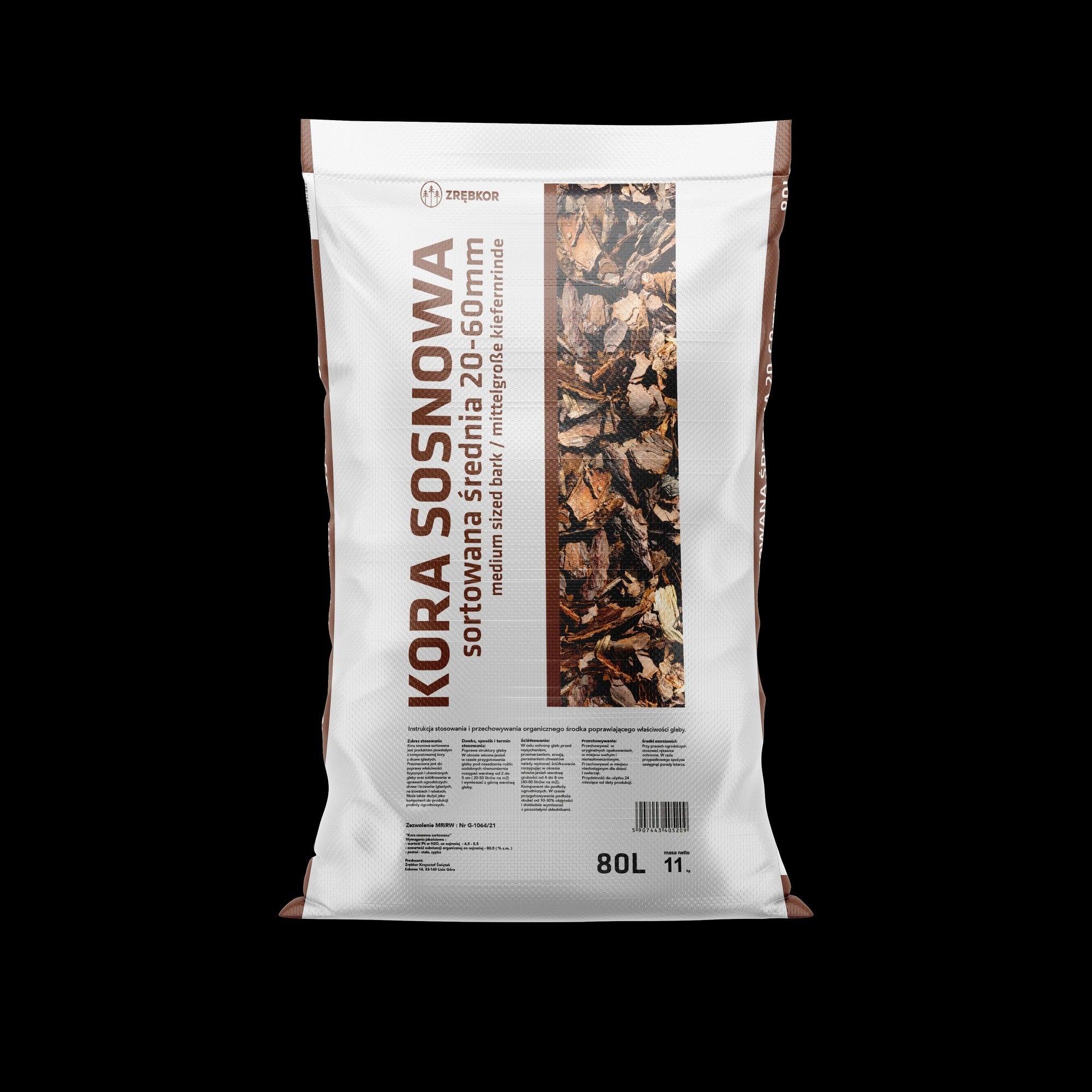 Kora sortowana frakcja 20/60 80l  0